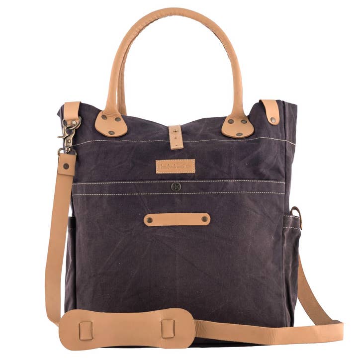 Canvas Leather Women Messenger - Deep Wine for wholesale by Sixtease Bags USA