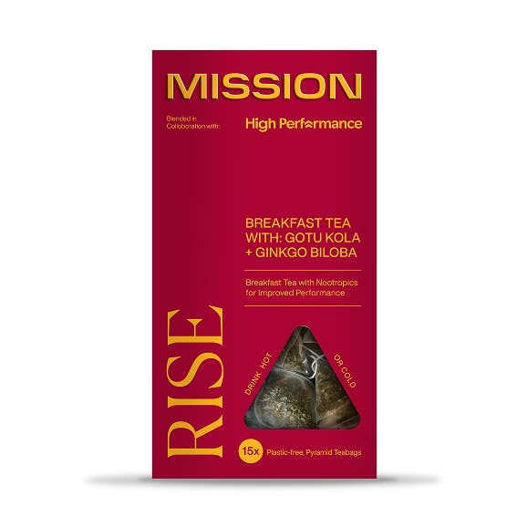 Rise English Breakfast Tea with Ginko Biloba + Gotu Kola for wholesale by MISSION