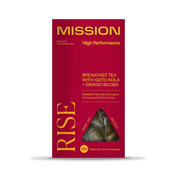 Rise English Breakfast Tea with Ginko Biloba + Gotu Kola for wholesale by MISSION