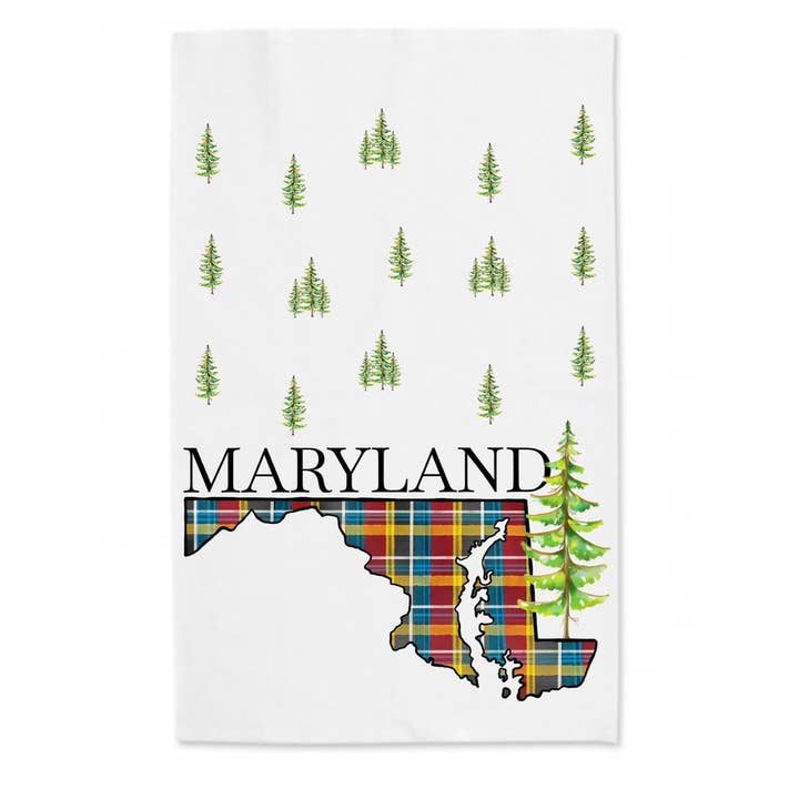 Maryland Tartan Tea Towel for wholesale by Sweetgum Studio