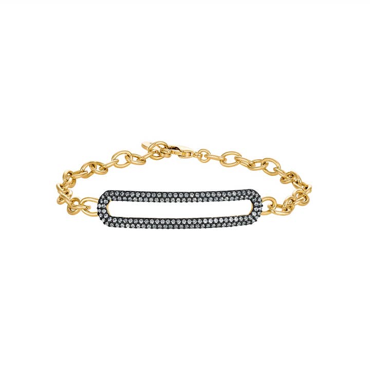 Selena Pave Link Bracelet with Chain for wholesale by Josefina Jewels