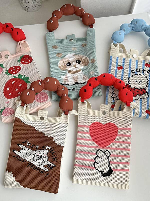 Sac à téléphone en tricot porté en bandoulière B001 pour la vente par VividLux