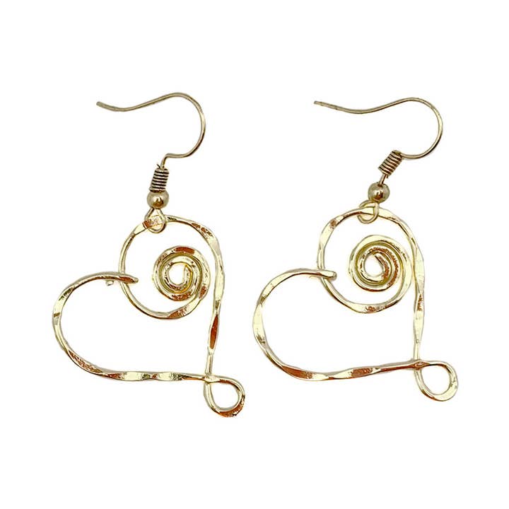 Gold Plated Earrings - Smaller Size Heart for wholesale by Anju Jewelry