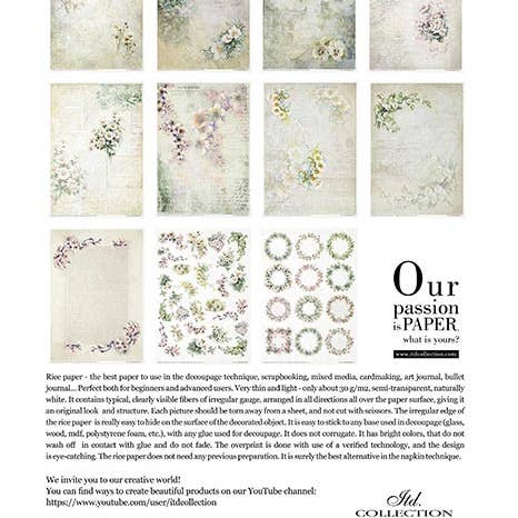 ITD Collection - Wholesale Craft supplies - RP038 - Rice Paper Creative Set - 11pcs x A4 / 8.27x11.7 in9