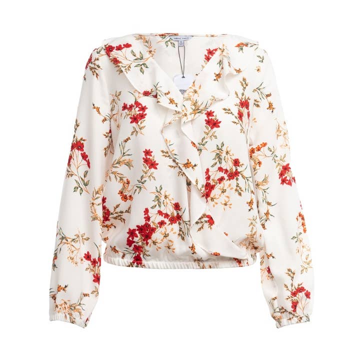 Bluse mit elastischer Taille und Blumenmuster für den Großhandel von Naked Zebra Rack