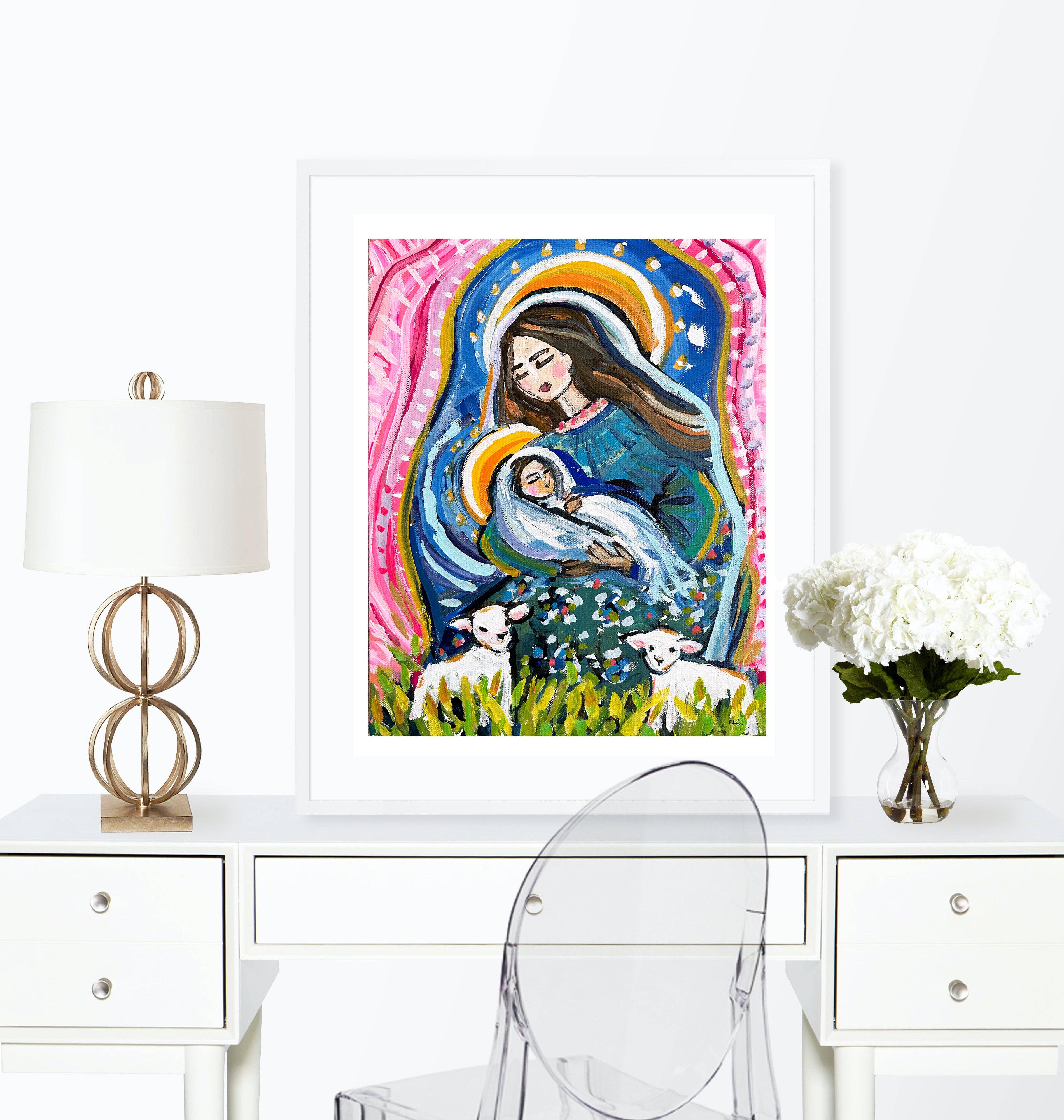 Maren Devine Art - Wholesale Art Print - "Blue Madonna" Print on Paper7