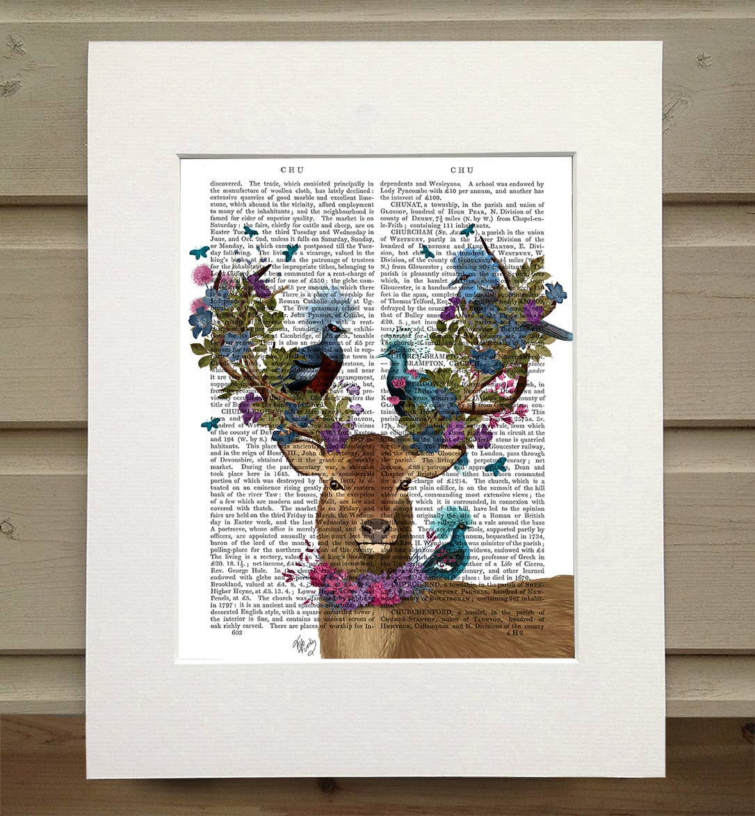 FabFunky Ltd - Wholesale Art Print - Deer Birdkeeper Blue Pigeons, Book Print / Art Print0