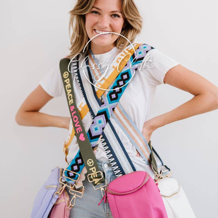 The Classy Cloth WS - Wholesale Crossbody Bag - Women's - Corinne Crossbody Bag - Sea Glass - Mint Black Brown Geo RTS10