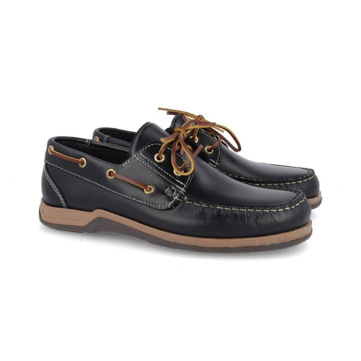 CONIL-MARINO blue leather boat for wholesale by Men's Heritage
