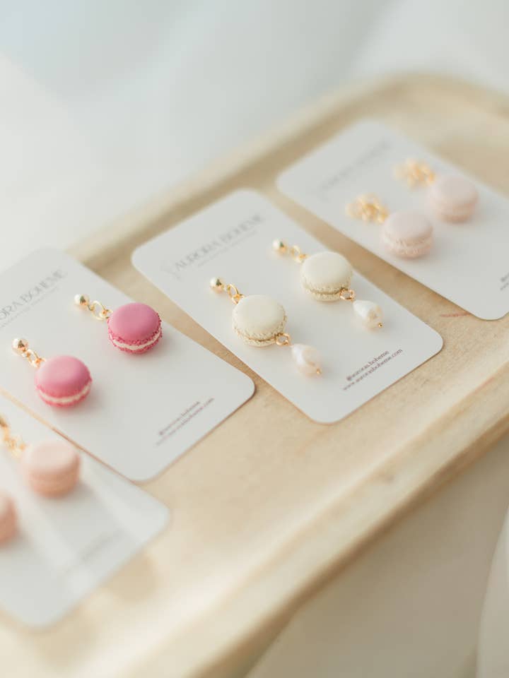 Mini Brincos de Macaron 3D por atacado de Aurora Boheme
