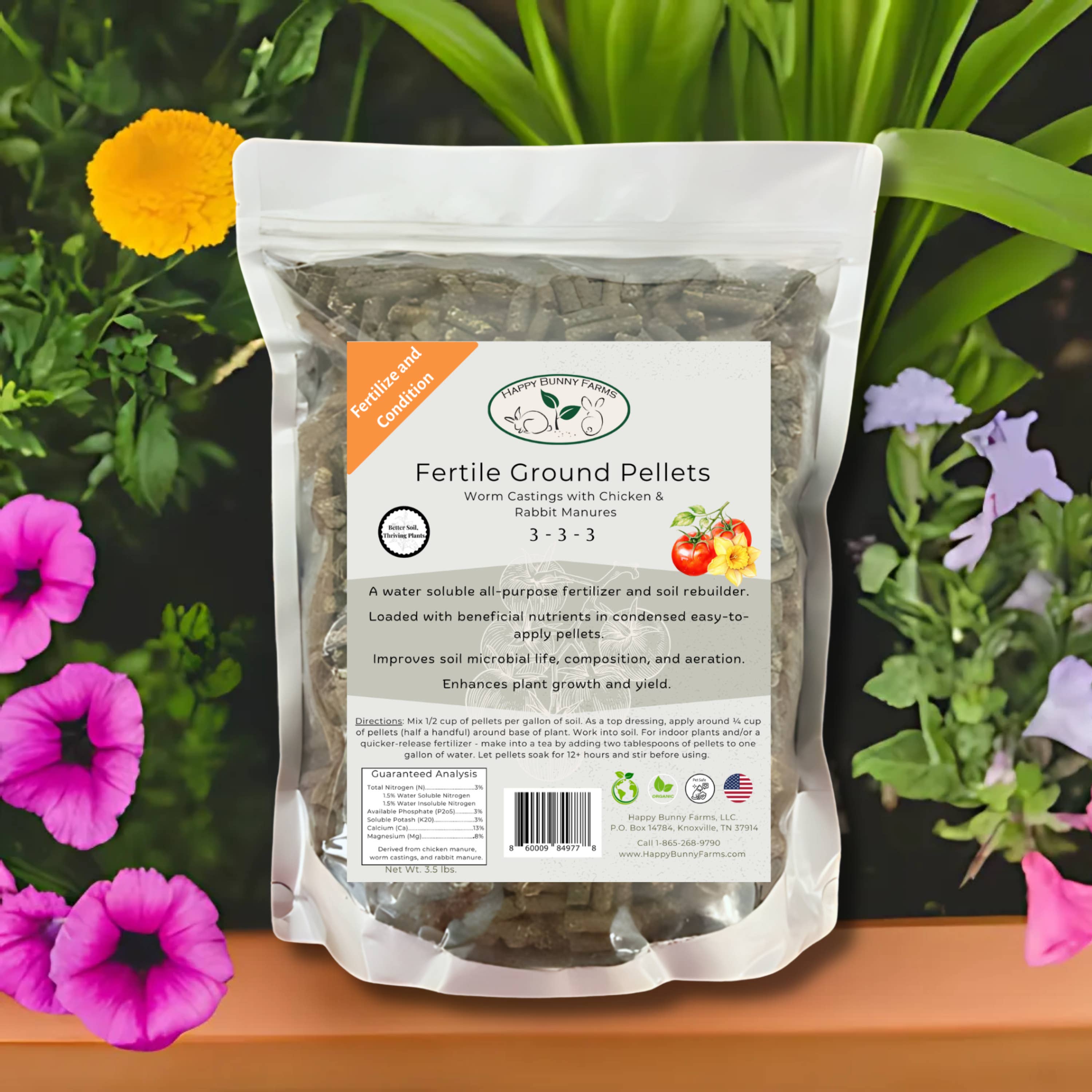 Happy Bunny Farms - Wholesale Fertilizer - Fertile Ground, Fertilizer and Soil Rebuilder Pellets