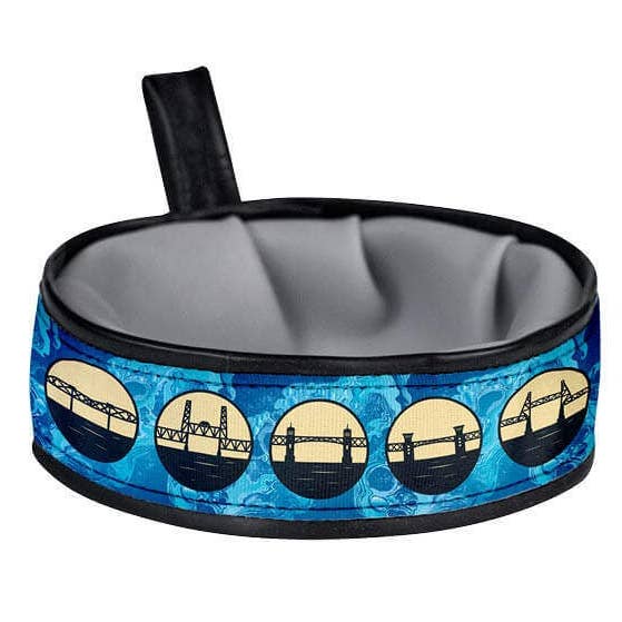 Trail Buddy Collapsible Dog Travel Bowl - Portland Bridges for wholesale by Cycle Dog