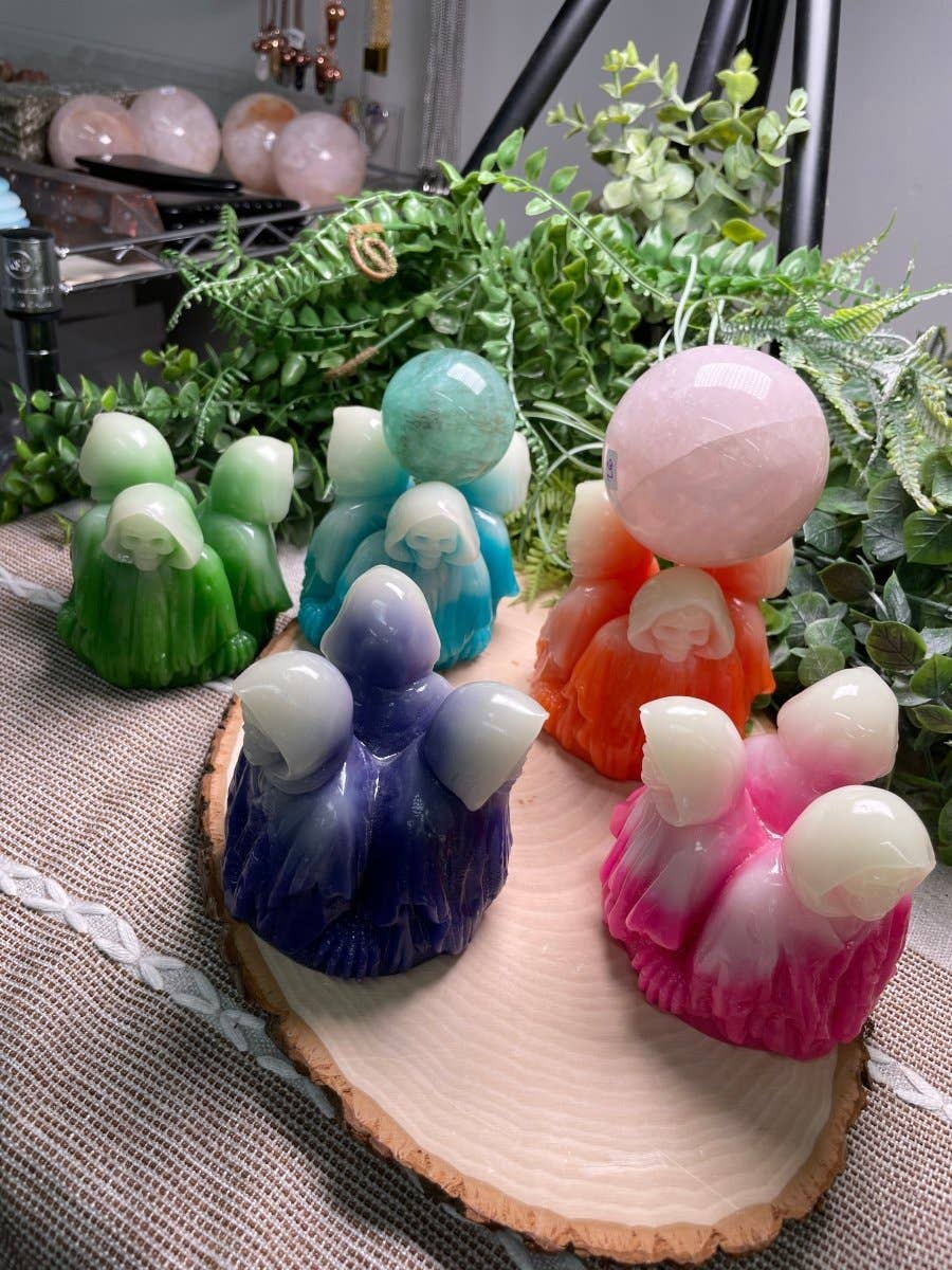 Copper Ashes - Wholesale Spiritual Stone/Crystal - Death Reaper Resin Sphere Holder5