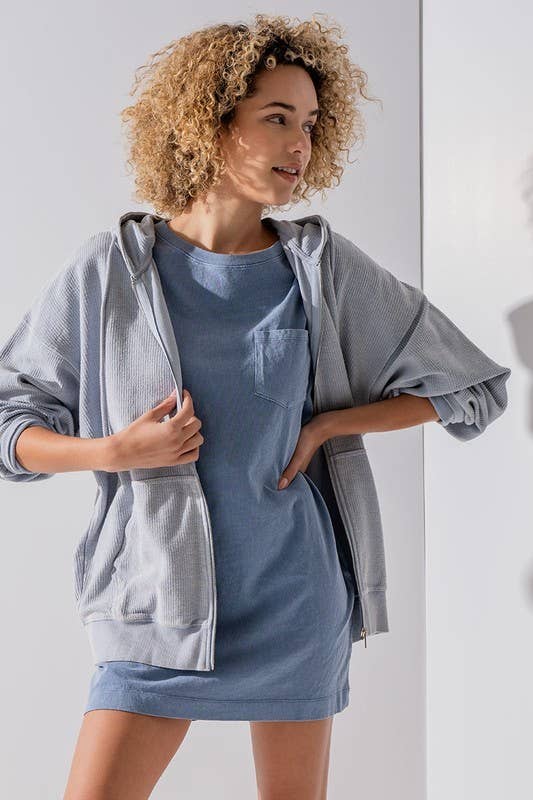 Urban Daizy - Wholesale Hoodie - Women's - Oversized Ribbed Dolman Sleeve Hoodie21