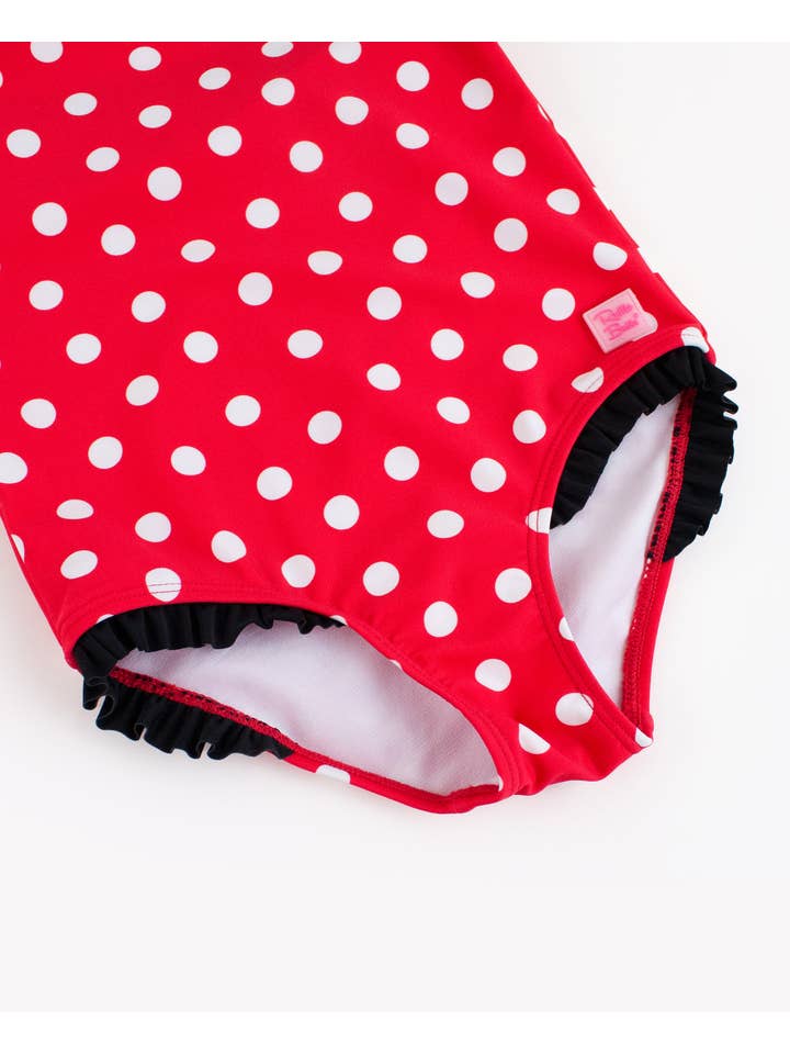 Girls Red Vintage Polka Dot Halter One Piece Swimsuit
for wholesale on Faire4