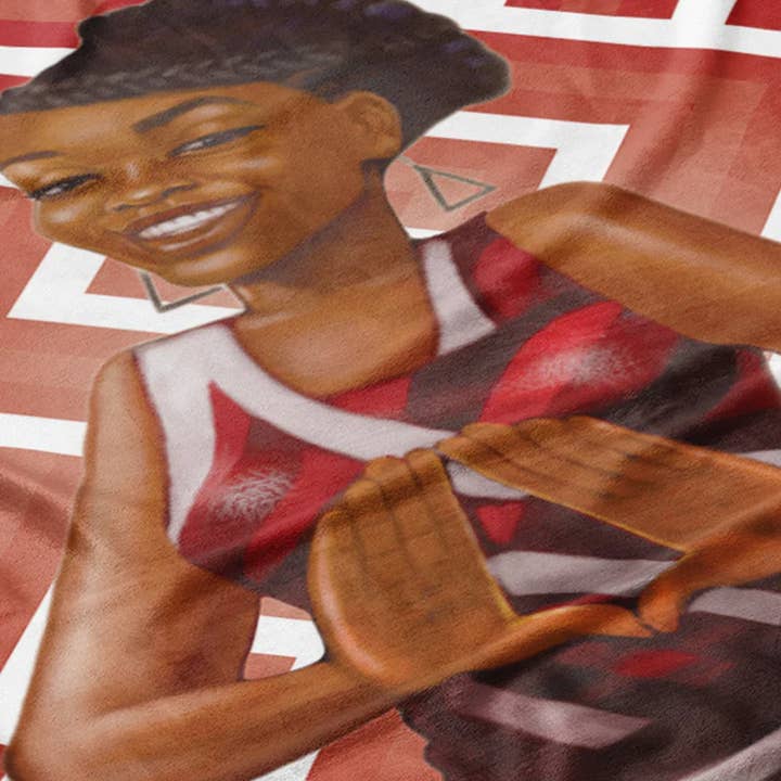 African American Expressions - Wholesale Throw Blanket - Red and White Blanket