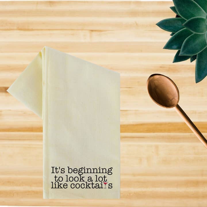 Kitchen Towel- It's Beginning to Look a Lot Like Cocktails for wholesale by Witty Girls