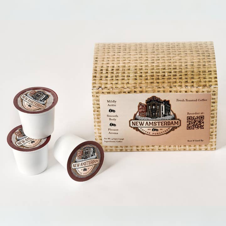 New Amsterdam Coffee Purveyors - Venta al por mayor Cápsulas de café - Vainilla francesa - Porción individual