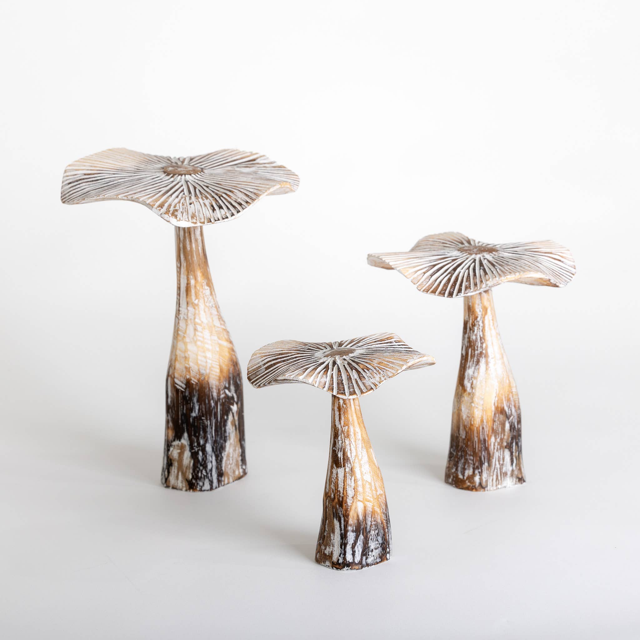 Cohasset Gifts - Wholesale Decorative Tabletop Object - 3pc Wood Mushroom set0