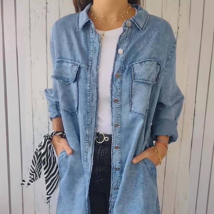Casual Long Shirt Jacket and other Purchase Wholesale overshirt. Free Returns & Net 60 Terms on Faire trending on Faire.