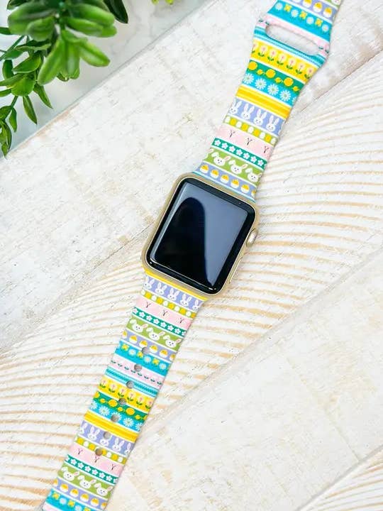 Påsk Stripe silikon Smart Klockband för wholesale av Prep Obsessed Wholesale
