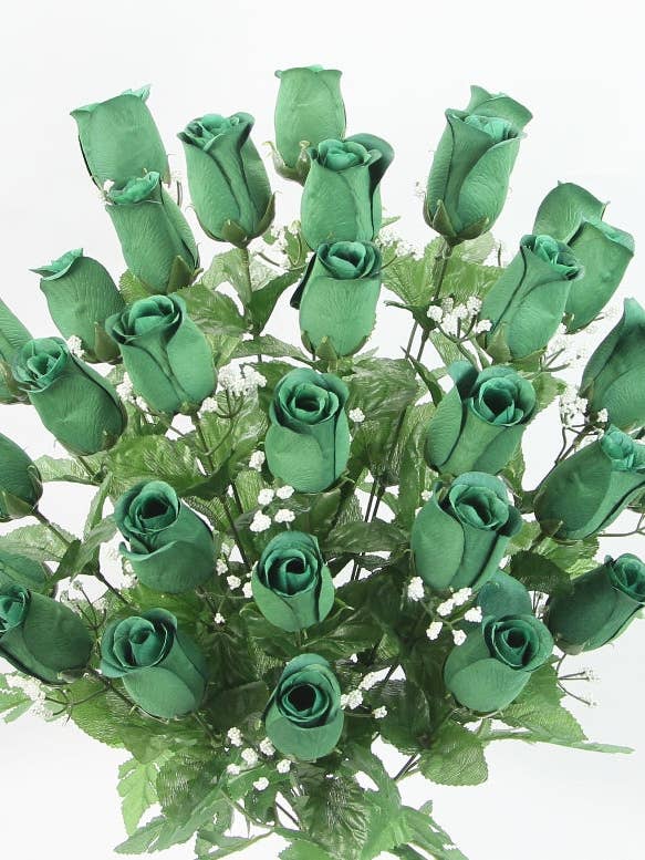 M.P. ROSE BUD BUSH X 30 - GPB8379-EMERALD for wholesale by General Wholesale Inc