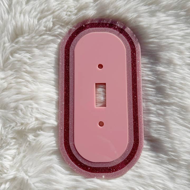 The Kitschy Cactus - Wholesale Light Switch Cover/Plate - Pink Glitter Light Switch Cover