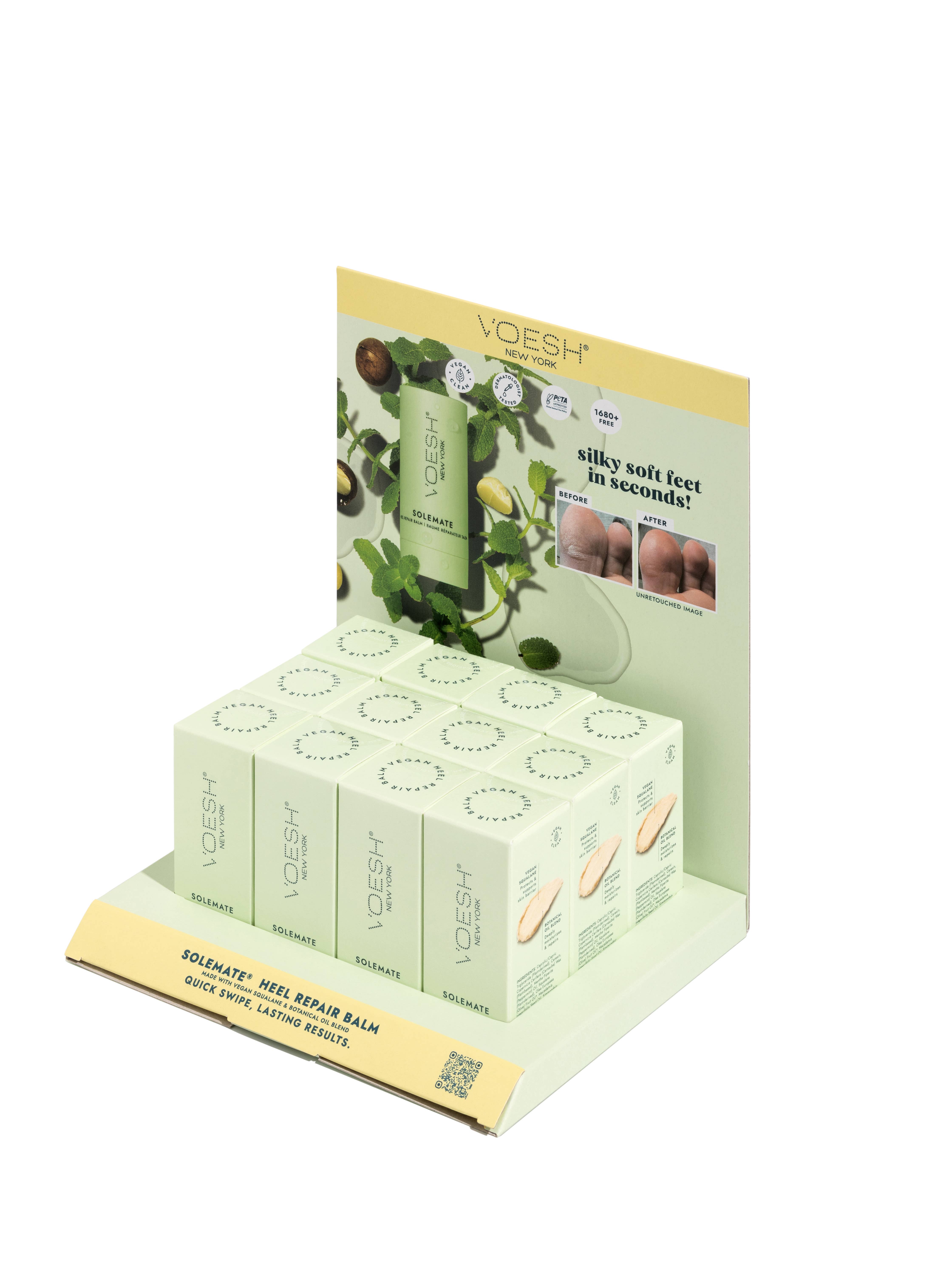 VOESH New York - Wholesale Foot Cream - Solemate Heel Repair Balm Retail Display Kit - Mint