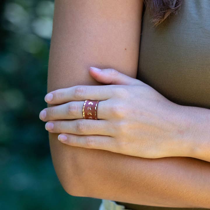 Anju Jewelry - Wholesale Band/Stacked Ring - Patina Engraved Copper Ring Pre-Pack2