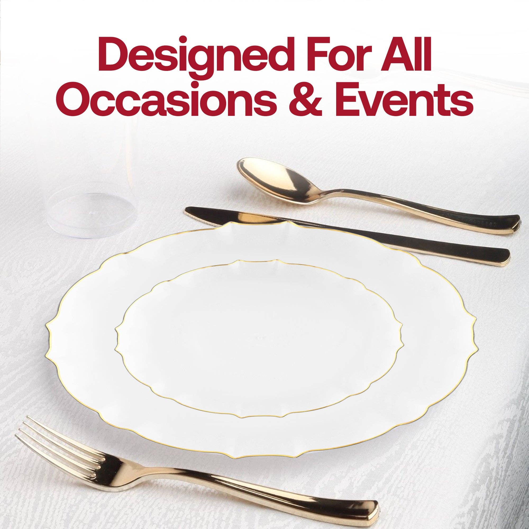 Smarty had a Party – Großhandel Einwegteller – 10,25" Klare Gold Lotus Plastik-Teller - 120 Stk.6