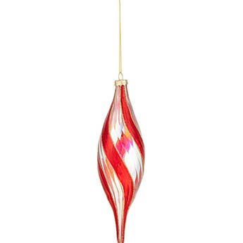 Napco - Wholesale Ornament Set - Ornament, Red Swirl 2 Assort. Item # 534712