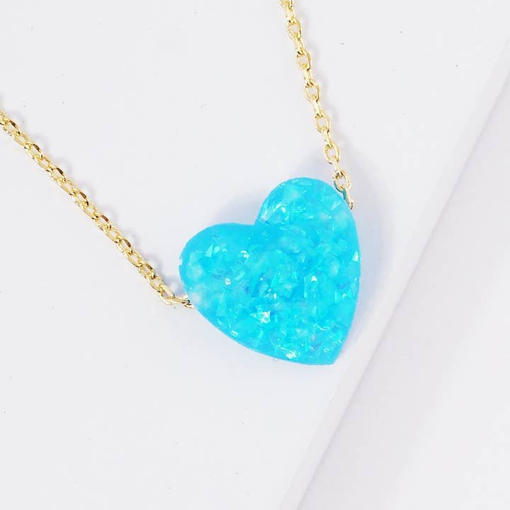 Gold Plated Opal Heart Necklace for wholesale by OHBOOBA DESIGN