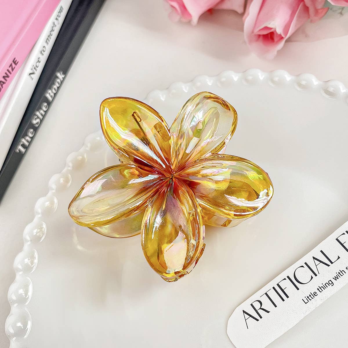 Little Trendy - Wholesale Hair Clip - Women's - Colorful Flower hair claw Clip summer flower hair clip0