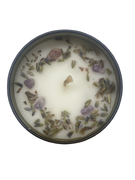 Sally Oliver - Wholesale Jar/Filled Candle - Handmade Lavender Buds & Amethyst Candle, Clean Cotton scent3