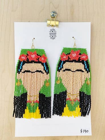 Frida Kahlo Fringe Earrings for wholesale by uncommon milkweed