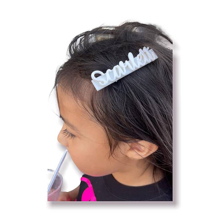 Pince à cheveux personnalisée, pince à nom en acrylique, nœud à cheveux personnalisé, pince à alligator, barrette personnalisée, accessoire pour cheveux, pour la vente par Dolce Crafts LLC