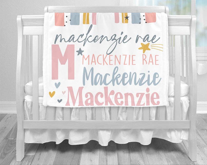 Monogram Junkie – wholesale Bedding blanket – Kids & Baby – Personalized Boho Rainbow Baby Blanket1