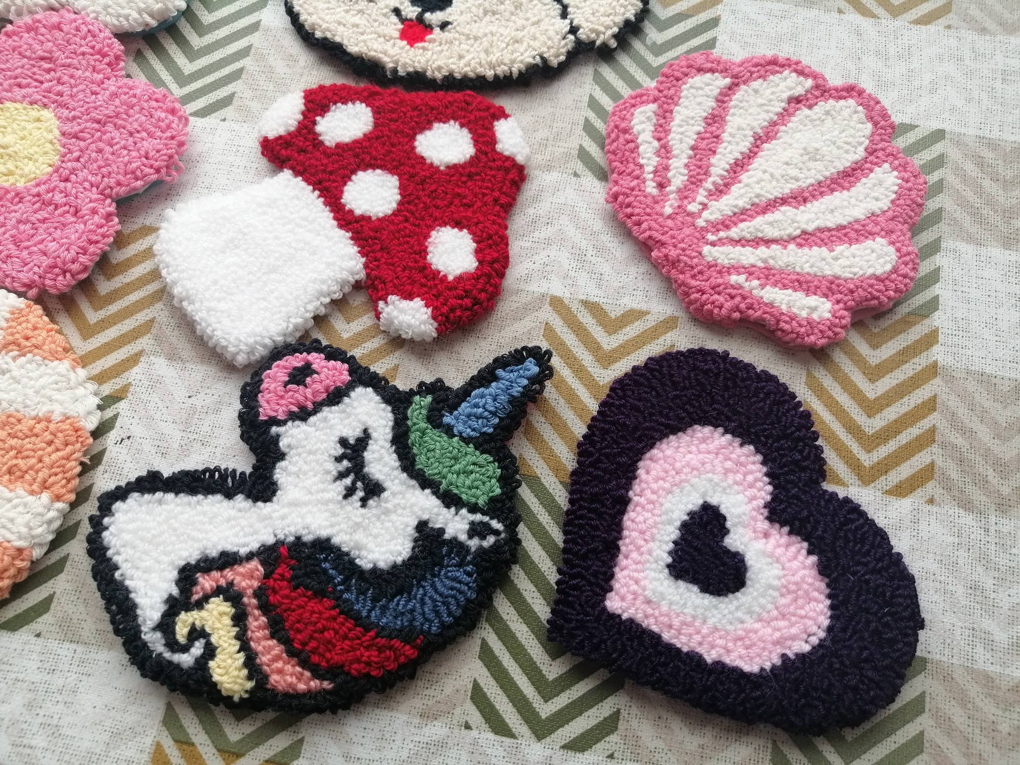 despinacrafting - Vente Sous-verre - Sous-verre tufté, sous-verre à café Punch Needle5