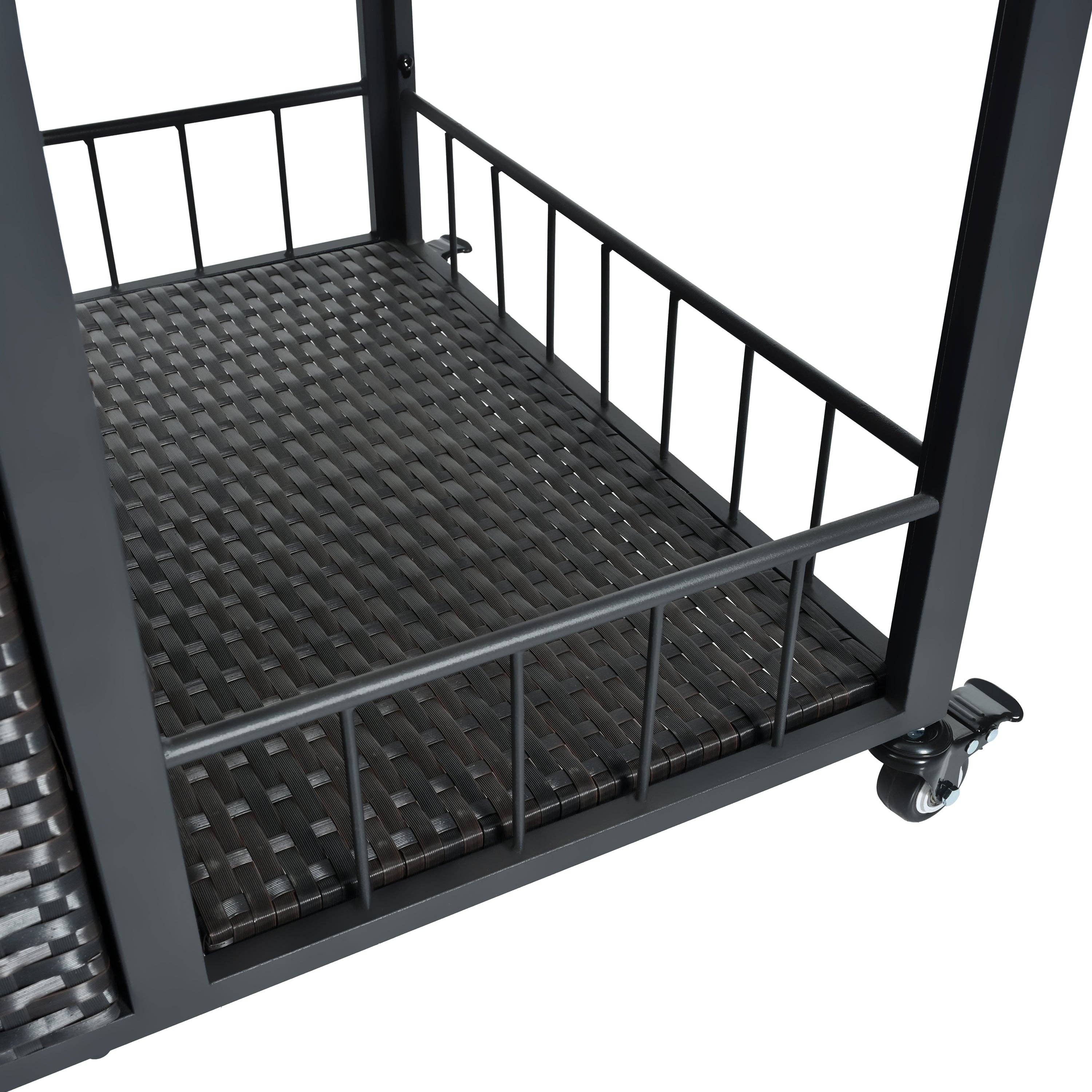 39F Inc. - Vente Outil de gril pour l'extérieur - Chariot de service extérieur avec plateau pliable, armoire de rangement32