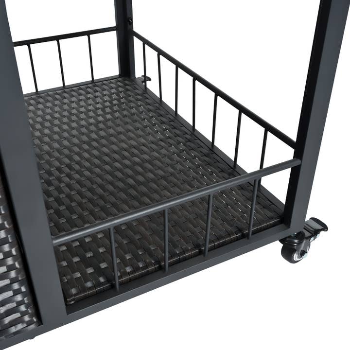 39F Inc. - Vente Outil de gril pour l'extérieur - Chariot de service extérieur avec plateau pliable, armoire de rangement32