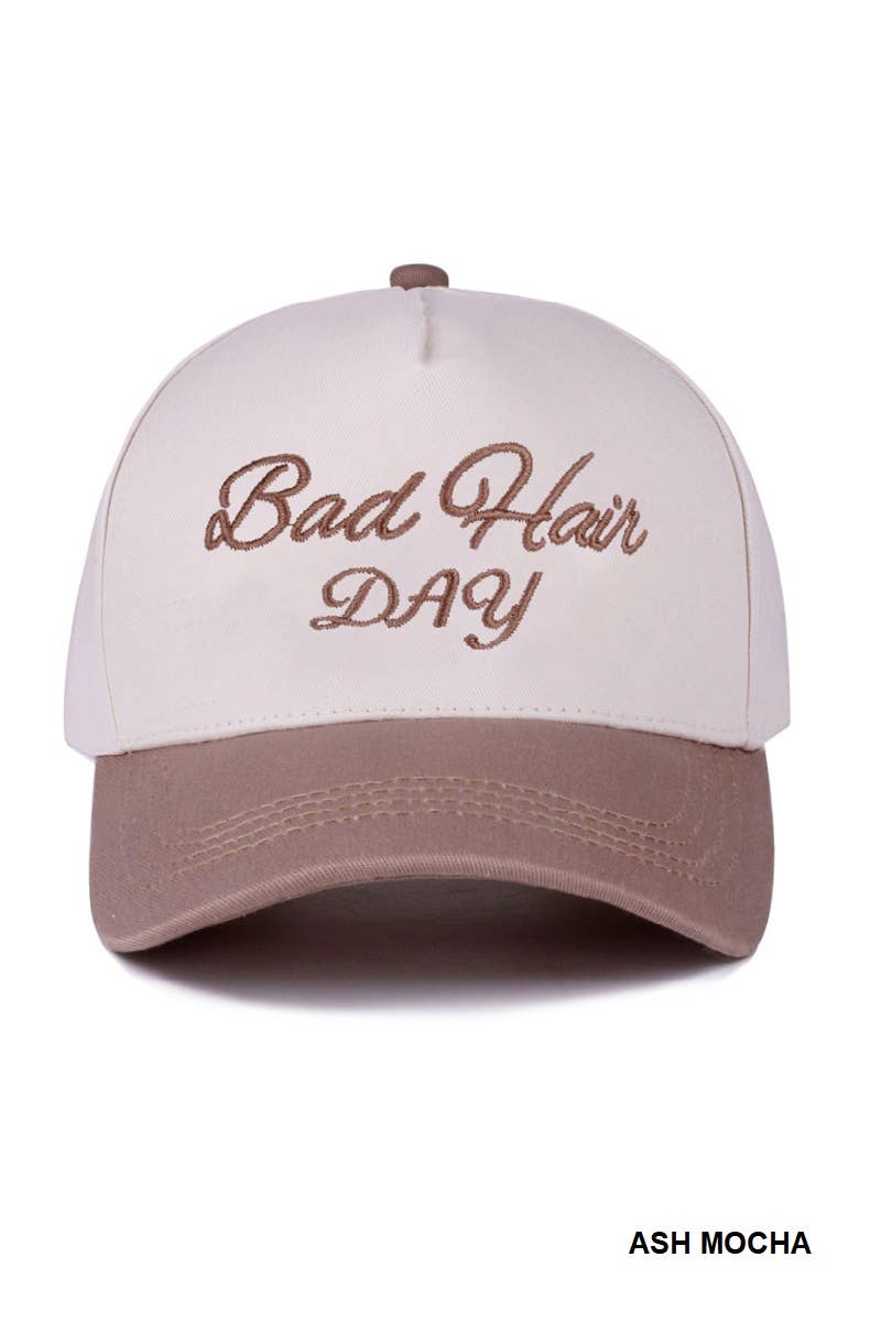 42POPS - Wholesale Baseball Cap - Women's - ..._ 0814 Bad Hair Day Two Tone Canvas Cotton Cap SI-286064