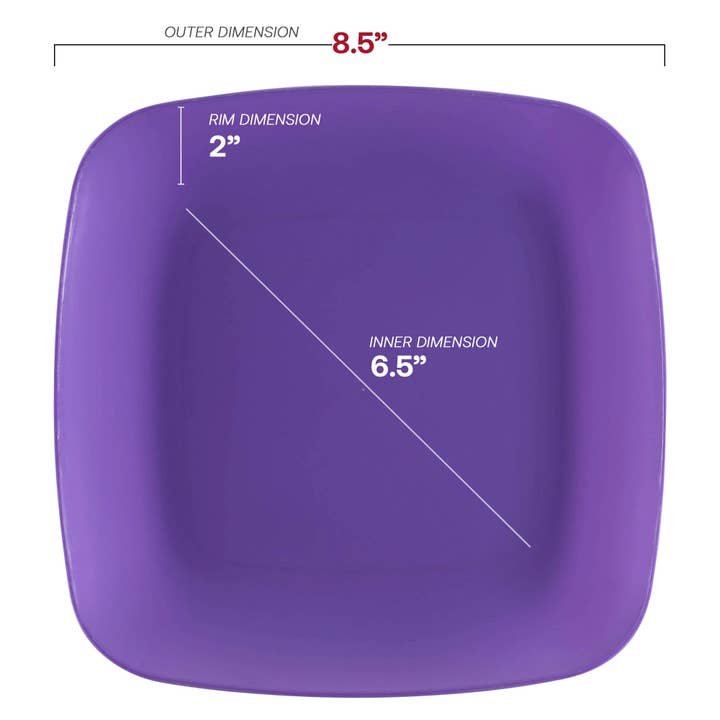 Smarty had a Party – wholesale Disposable plate – 8.5" Purple Flat Rounded Plastic Buffet Plates - 120 pcs2
