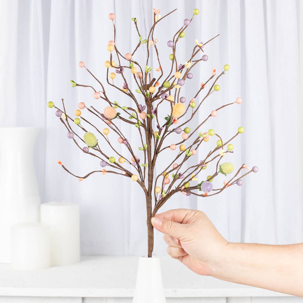 Factory Direct Craft - Vendita all'ingrosso Fiori finti - Ramo di Uova di Pasqua Zuccherate e Bacche da 27"0