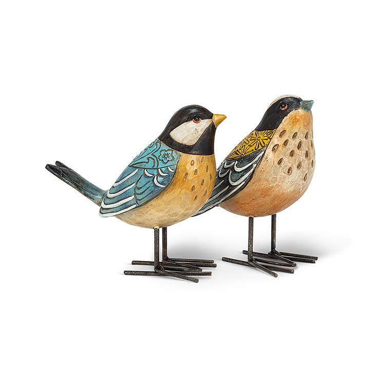 Abbott - Wholesale Sculpture - Small Folk Style Bird Sculptures - 2 Assorted