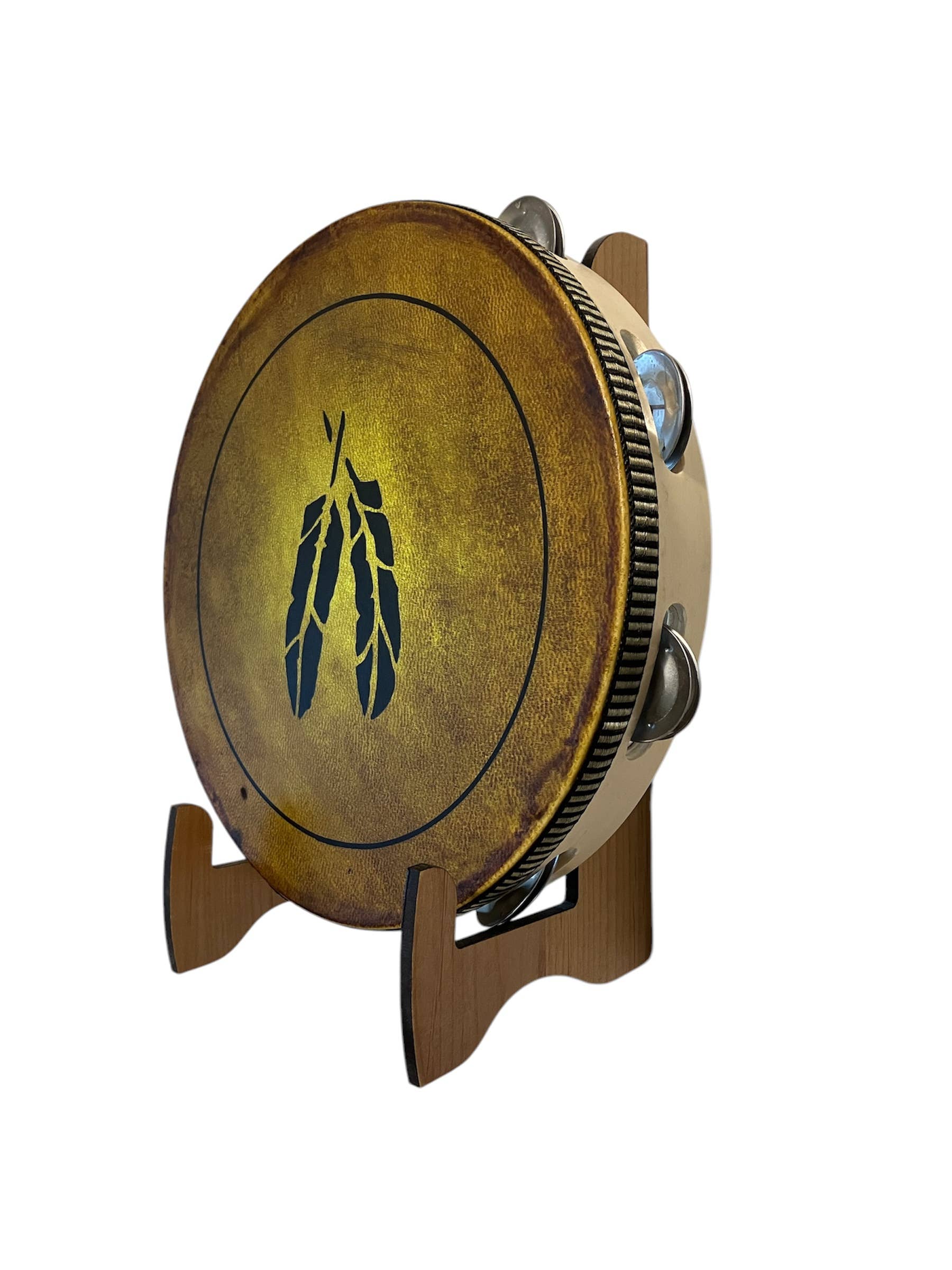 inRhythm - Vendita all'ingrosso Scultura - Tamburello Feathers da 10" con espositore illuminato opzionale8