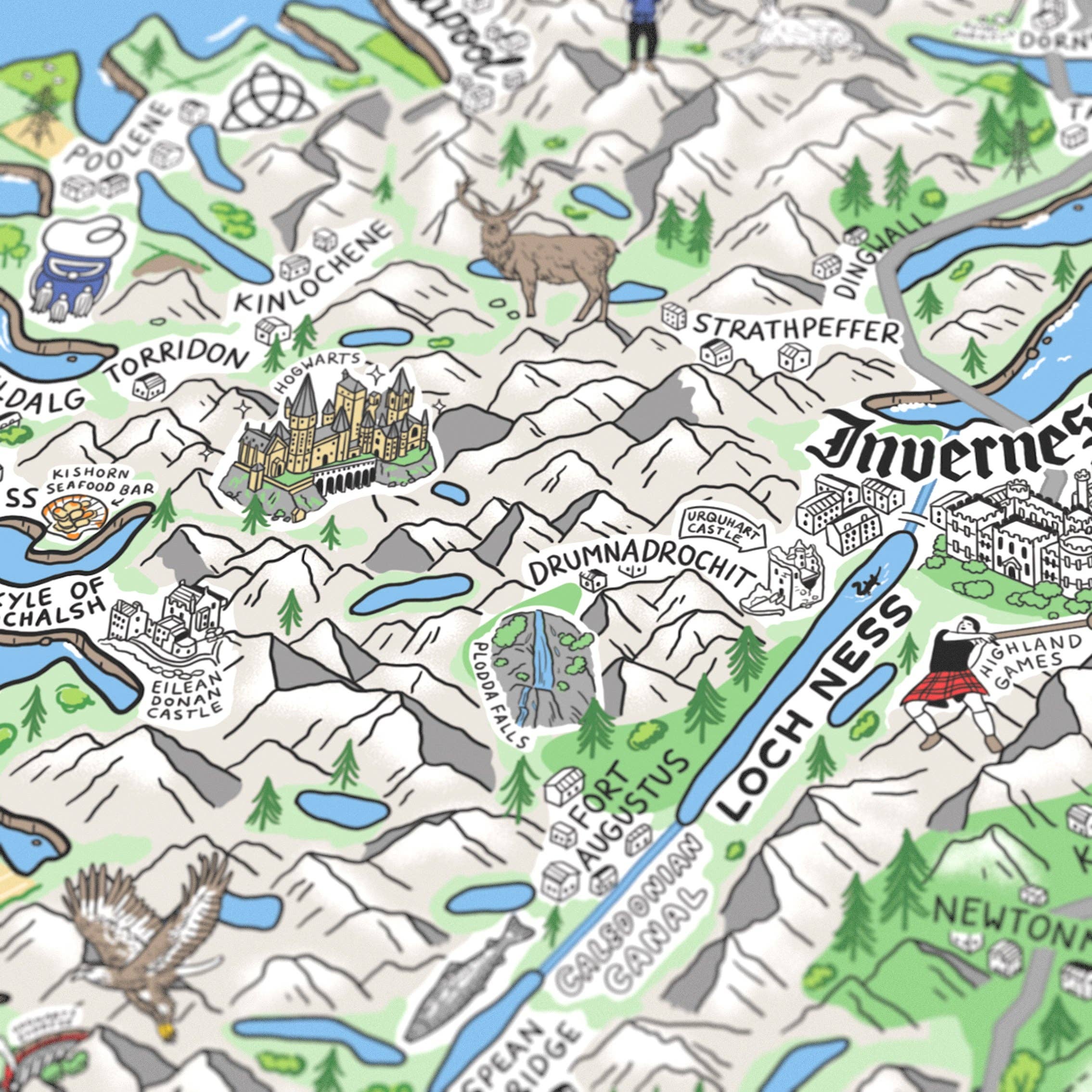 Evermade – wholesale Art print – Hand Drawn Map of Great Britain & Ireland Art Print17