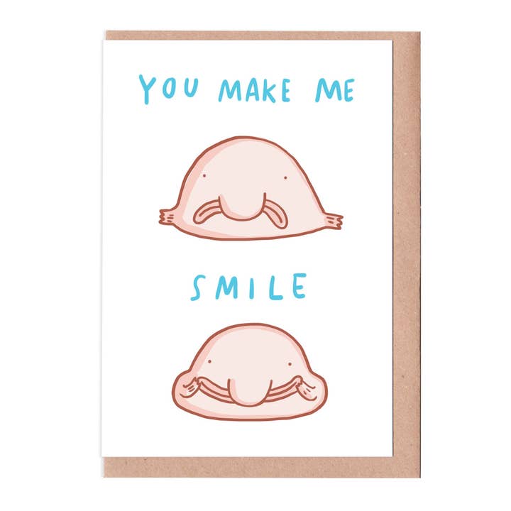Funny Blob Fish Smile Card for wholesale by Sarah Ray