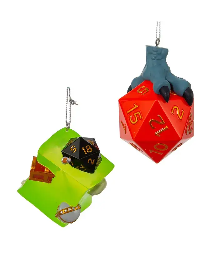 Kurt S. Adler, Inc. - Wholesale Ornament Set - DUNGEONS+DRAGNS DICE/GELATINOUS SET1