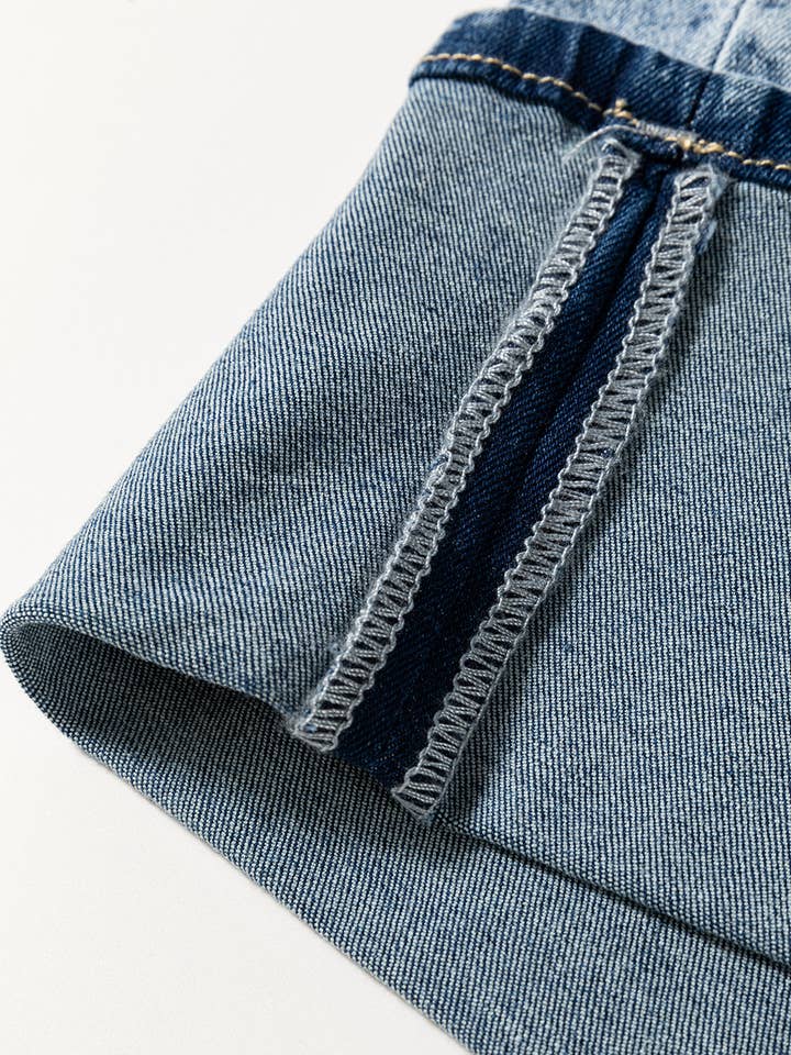 Blue High Rise Button Zip Fly Medium Wash Jeans for wholesale on Faire7