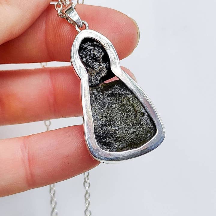 Sacred Ceremony - Wholesale Pendant/Charm Necklace - Moldavite & Tibetan Tektite Double Stone Necklace